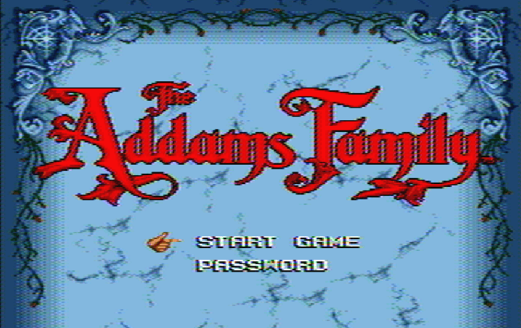 Титульный экран из игры Addams Family 'the / Семейка Аддамс