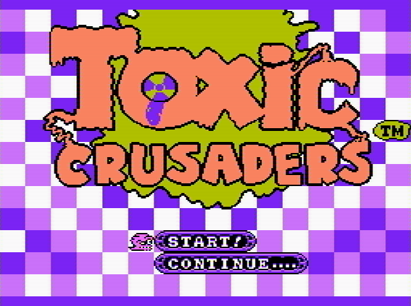Титульный экран из игры Toxic Crusaders / Токсичные Крестоносцы
