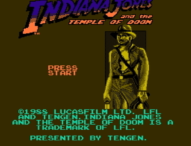 Титульный экран из игры Indiana Jones and the Temple of Doom / Индиана Джонс и Храм Судьбы