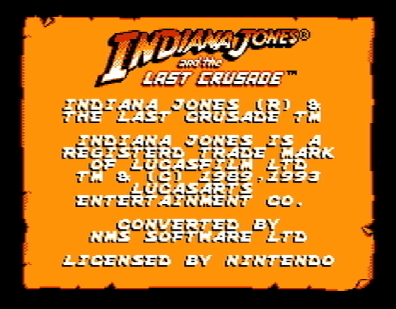 Титульный экран из игры Indiana Jones and the Last Crusade / Индиана Джонс и Последний Крестовый поход