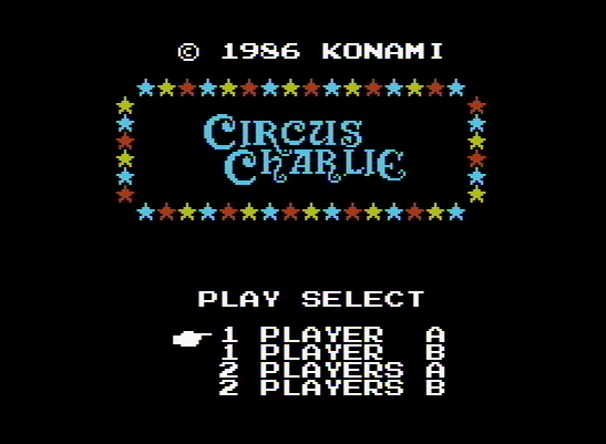 Титульный экран из игры Circus Charlie / Цирк Чарли