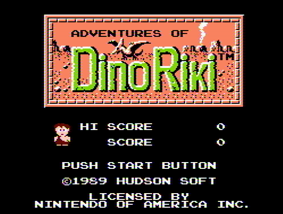 Титульный экран из игры Adventures of Dino Riki 'the / Приключения Дино Рики