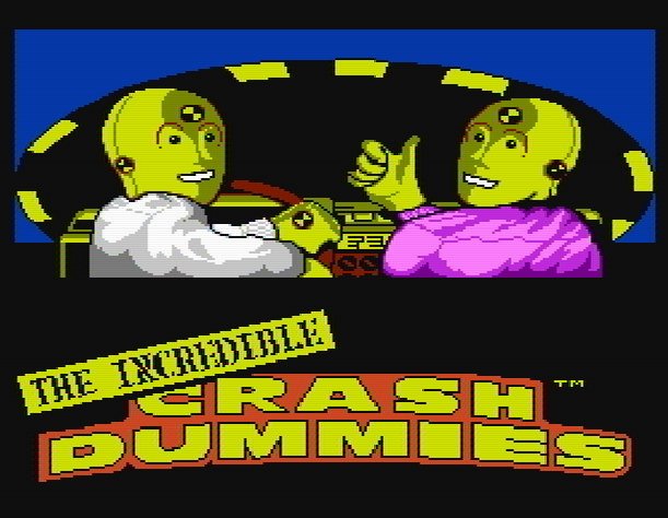 Титульный экран из игры Incredible Crash Dummies the, Невероятные Тестовые Манекены