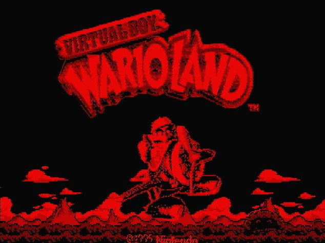 Титульный экран из игры Virtual Boy Wario Land / Виртуал Бой Варио Ленд