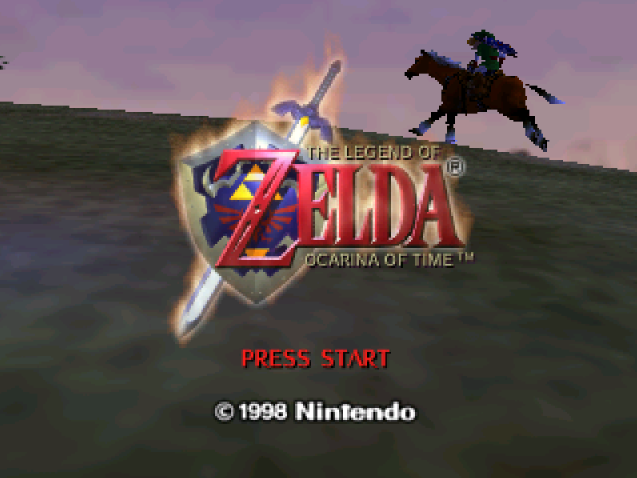 Титульный экран из игры Legend of Zelda 'the: Ocarina of Time / Легенда Зельды: Окарина Времени