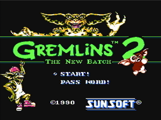 Титульный экран из игры Gremlins 2 - The New Batch / Гремлины 2 - Новенькая Партия