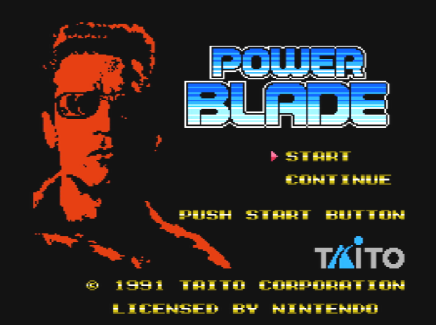 Титульный экран из игры Power Blade / Пауэр Блэйд