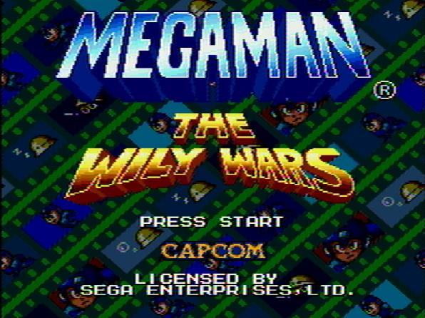 Титульный экран из игры Mega Man: The Wily Wars