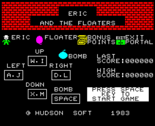 Титульный экран из игры Eric and the Floaters / Эрик и Летуны