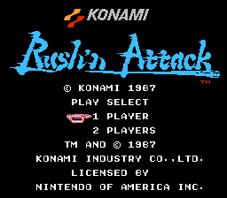 Титульный экран из игры Rush'n Attack / Раш'н Атак