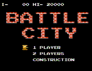 Титульный экран из игры Battle City / Батл Сити