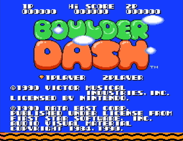 Титульный экран из игры Boulder Dash / Боулдер Даш