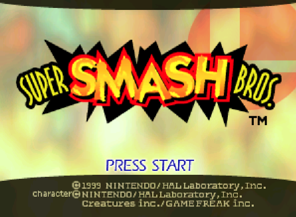 Титульный экран из игры Super Smash Bros. / Супер Смэш Брос.