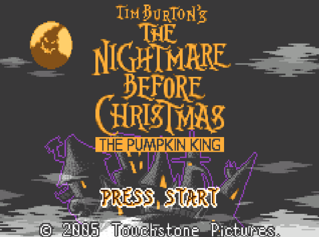 Титульный экран из игры Tim Burton's The Nightmare Before Christmas - The Pumpkin King