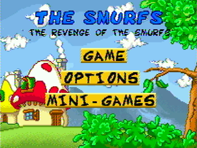 Титульный экран из игры Smurfs 'the Revenge of the Smurfs / Смурфы: Месть смурфов