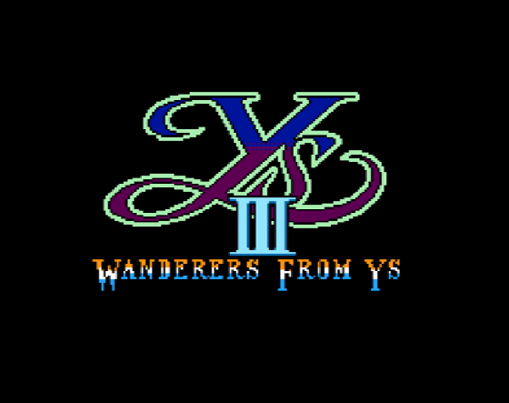 Титульный экран из игры Ys III - Wanderers From Ys / Уайс 3 Странники из Уайс