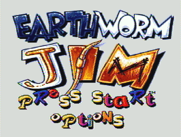 Титульный экран из игры Earthworm Jim / Земляной Червяк Джим