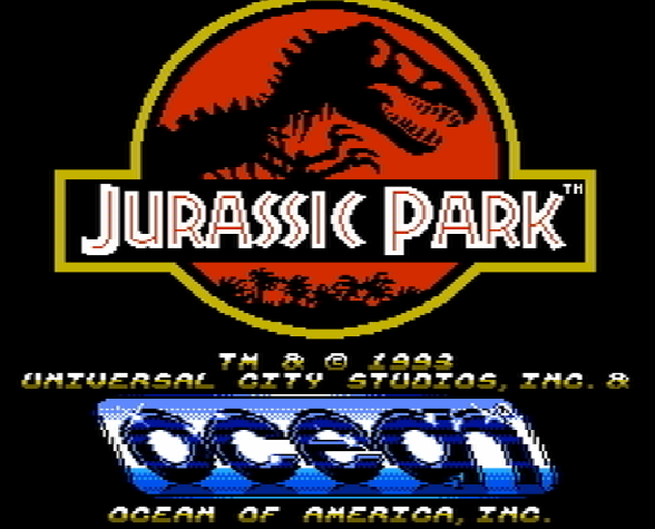 Титульный экран из игры Jurassic Park / Парк Юрского Периода