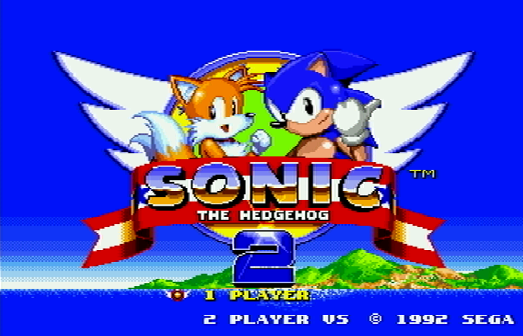 Титульный экран из игры Sonic the Hedgehog 2 / Ёж Соник 2