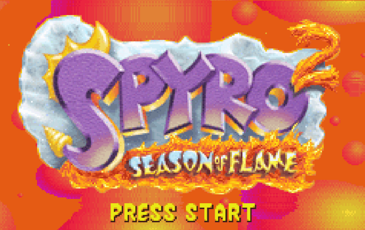 Титульный экран из игры Spyro 2: Season of Flame / Спайро 2: Сезон Пламени