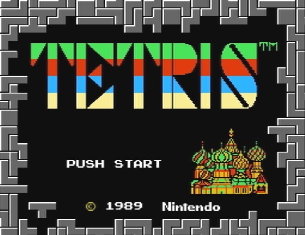 Титульный экран из игры Tetris / Тетрис